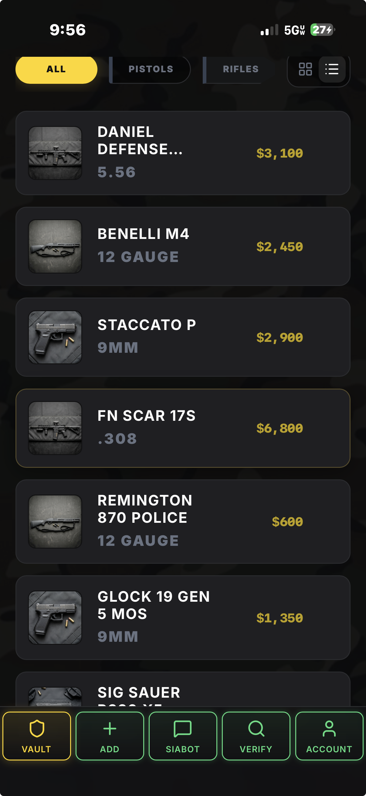 SiAVault vault inventory