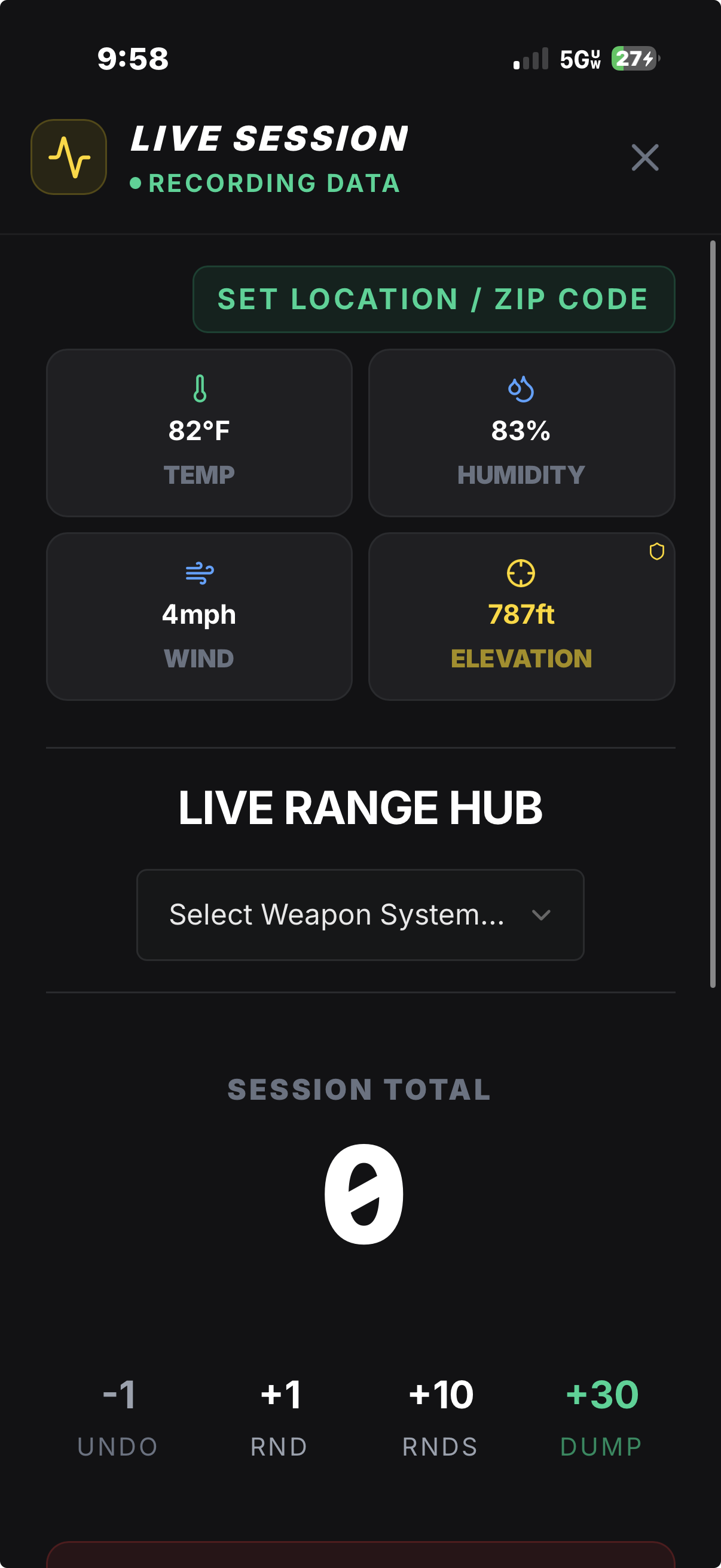 Live range session
