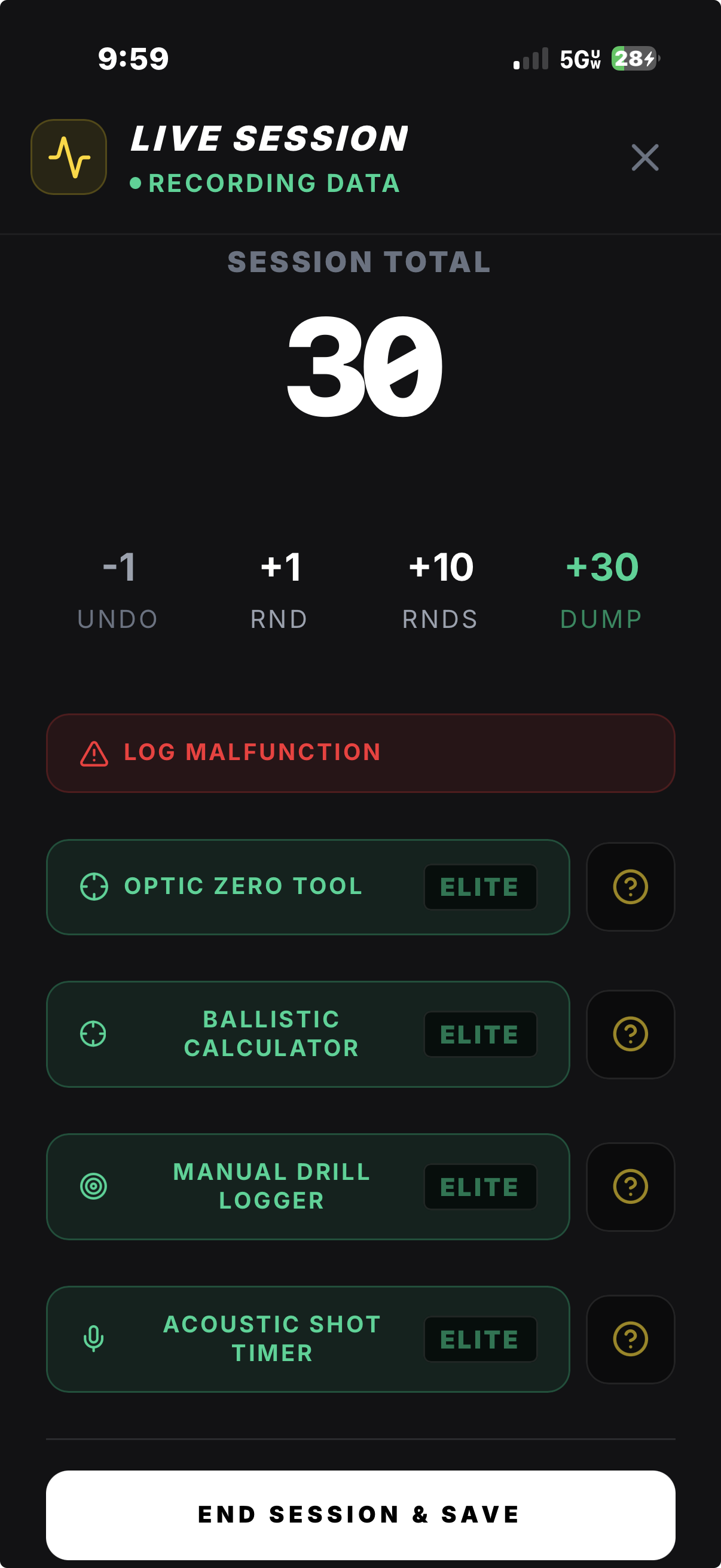 Range session tools